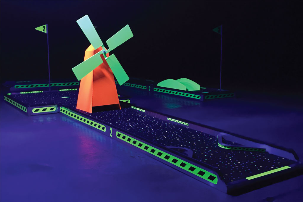 image of led mini golf course setup